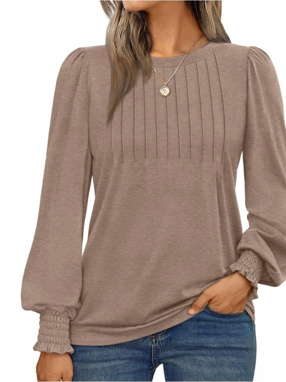 SUNBS Women's Long Sleeve Pleated Shirts